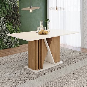 Mesa Retangular Valine 160cm - Ref. SC145 - Off White - Móveis Henn