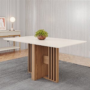 Mesa Retangular Dinah 160cm - Ref. SC151 - Off White - Móveis Henn