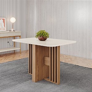 Mesa Retangular Dinah 120cm - Ref. SC152 - Off White - Móveis Henn