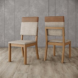 Kit 04 Cadeiras Milla Plus (4 unidades) - Ref. S38-535 - Caramelo/Creme - Moveis Henn