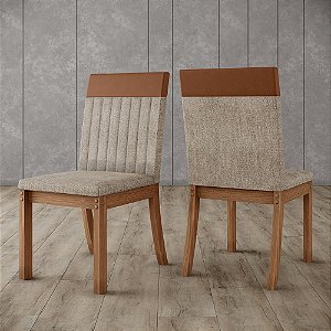 Kit 04 Cadeiras Isa Plus (04 un.)- Ref. S43-535 - Caramelo/Creme - Moveis Henn