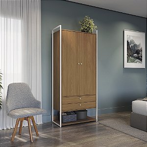 Armario 02 Portas - Ref. LI048 - Canela/Branco - Linha Industrial - Kappesberg