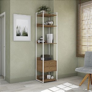 Armario Closet Prateleira - Ref. LI050 - Canela/Branco - Linha Industrial - Kappesberg