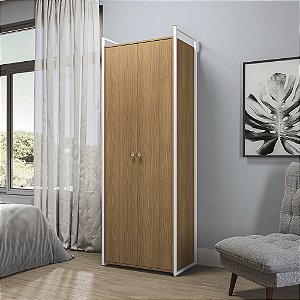 Armario 02 Portas Multiuso - Ref. LI052 - Canela/Branco - Linha Industrial - Kappesberg