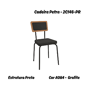 Par de Cadeiras Petra - Ref. 2C146-PR - Grafite - Kappesberg Crome