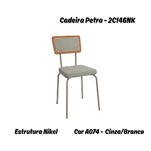 Par de Cadeiras Petra - Ref. 2C146-NK - Cinza/Branco - Kappesberg Crome