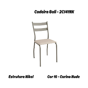 Par de Cadeiras Bali - Ref. 2C141-NK - Corino Nude - Kappesberg Crome