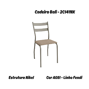 Par de Cadeiras Bali - Ref. 2C141-NK - Linho Fendi - Kappesberg Crome