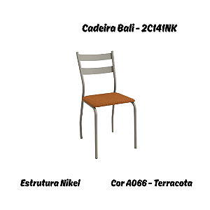 Par de Cadeiras Bali - Ref. 2C141-NK - Bouclé Terracota - Kappesberg Crome