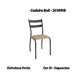 Par de Cadeiras Bali - Ref. 2C141-PR - Corino Capuccino - Kappesberg Crome