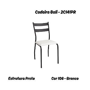 Par de Cadeiras Bali - Ref. 2C141-PR - Corino Branco - Kappesberg Crome