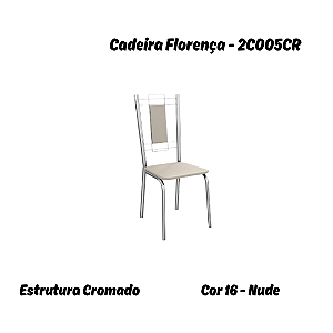 Par de Cadeiras Florença - Ref. 2C005-CR - Nude - Kappesberg Crome