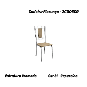 Par de Cadeiras Florença - Ref. 2C005-CR - Capuccino - Kappesberg Crome