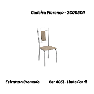 Par de Cadeiras Florença - Ref. 2C005-CR - Linho Fendi - Kappesberg