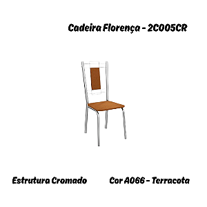 Par de Cadeiras Florença - Ref. 2C005-CR - Bouclé Terracota - Kappesberg Crome