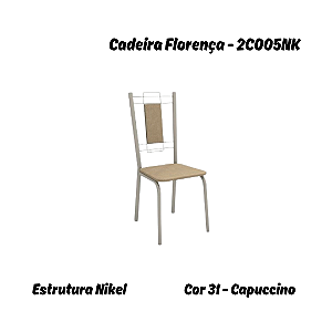 Par de Cadeiras Florença - Ref. 2C005-NK - Capuccino - Kappesberg Crome
