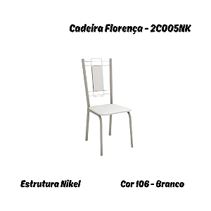 Par de Cadeiras Florença - Ref. 2C005-NK - Branco - Kappesberg Crome