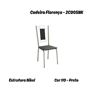 Par de Cadeiras Florença - Ref. 2C005-NK - Preto - Kappesberg Crome