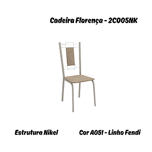 Par de Cadeiras Florença - Ref. 2C005-NK - Linho Fendi - Kappesberg Crome