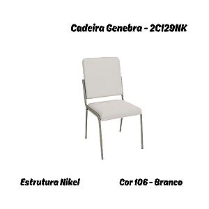 Par de Cadeiras Genebra - Ref. 2C129-NK - Branco - Kappesberg Crome