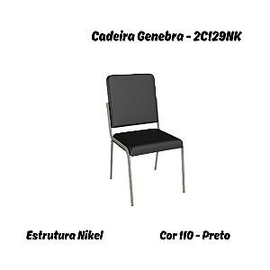 Par de Cadeiras Genebra - Ref. 2C129-NK - Preto - Kappesberg Crome