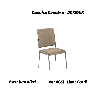 Par de Cadeiras Genebra - Ref. 2C129-NK - Linho Fendi - Kappesberg Crome
