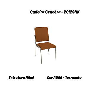 Par de Cadeiras Genebra - Ref. 2C129-NK - Bouclé Terracota - Kappesberg Crome