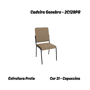 Par de Cadeiras Genebra - Ref. 2C129-PR - Capuccino - Kappesberg Crome