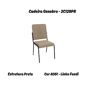 Par de Cadeiras Genebra - Ref. 2C129-PR - Linho Fendi - Kappesberg