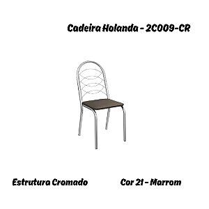 Par de Cadeiras Holanda - Ref. 2C009-CR - Marrom - Kappesberg Crome