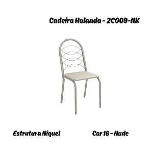 Par de Cadeiras Holanda - Ref. 2C009-NK - Corino Nude - Kappesberg Crome
