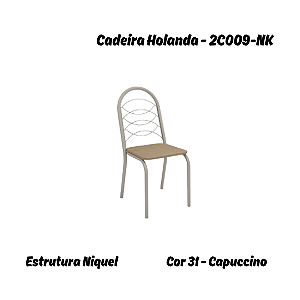 Par de Cadeiras Holanda - Ref. 2C009-NK - Corino Capuccino - Kappesberg Crome