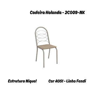 Par de Cadeiras Holanda - Ref. 2C009-NK - Linho Fendi - Kappesberg Crome