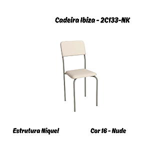 Par de Cadeiras Ibiza - Ref. 2C133-NK - Corino Nude - Kappesberg Crome
