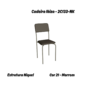 Par de Cadeiras Ibiza - Ref. 2C133-NK - Corino Marrom - Kappesberg Crome