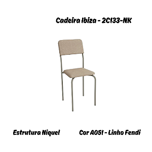 Par de Cadeiras Ibiza - Ref. 2C133-NK - Linho Fendi - Kappesberg Crome