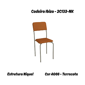 Par de Cadeiras Ibiza - Ref. 2C133-NK - Bouclé Terracota - Kappesberg Crome