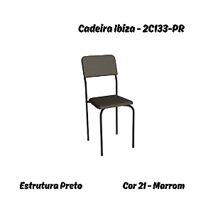 Par de Cadeiras Ibiza - Ref. 2C133-PR - Corino Marrom - Kappesberg Crome