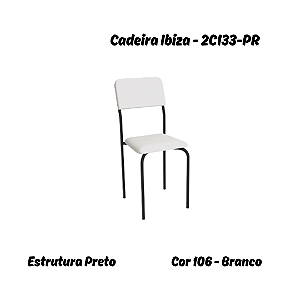 Par de Cadeiras Ibiza - Ref. 2C133-PR - Corino Branco - Kappesberg Crome