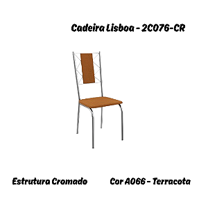 Par de Cadeiras Lisboa - Ref. 2C076-CR - Bouclé Terracota - Kappesberg Crome