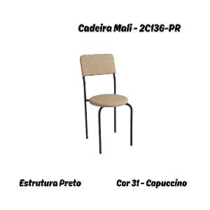 Par de Cadeiras Mali - Ref. 2C136-PR - Corino Capuccino - Kappesberg Crome