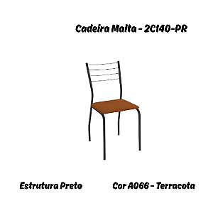 Par de Cadeiras Malta - 2C140-PR - Bouclé Terracota - Kappesberg Crome