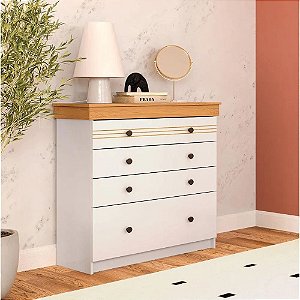 Comoda 04 Gavetas England - Branco - Móveis Primavera