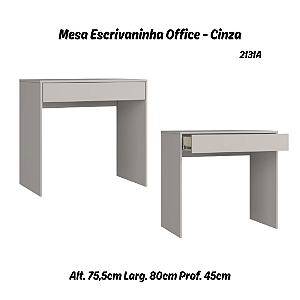 Mesa Escrivaninha Office - 2131A - Cinza - Móveis Castro