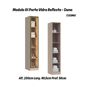 Módulo 01 Porta c/ Vidro Reflecta Requinte - 7210MV1 - Duna - Móveis Castro
