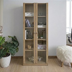 Armário de Escritório c/ Portas de Vidro - ME4115 - Amendoa - Tecno Mobili