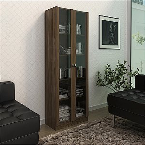 Armário de Escritório c/ Portas de Vidro - ME4115 - Nogal - Tecno Mobili