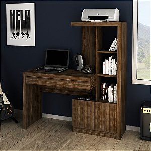 Mesa Escrivaninha Estante - ME4143 - Nogal - Tecno Mobili