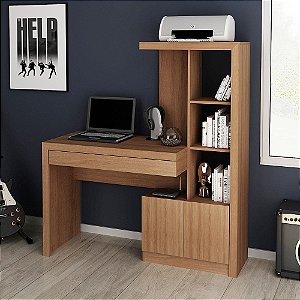 Mesa Escrivaninha Estante - ME4143 - Amendoa - Tecno Mobili