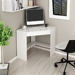 Mesa Escrivaninha de Canto - ME4169 - Branco - Tecno Mobili